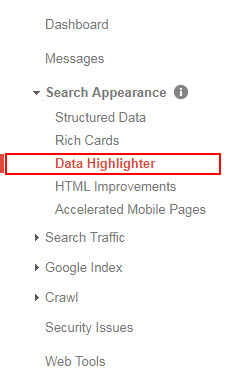 نحوه استفاده از data highlighter  - سایت ساز و فروشگاه ساز پوپش